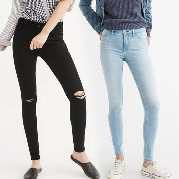 Abercrombie Girls Size 16 Light Wash Skinny Jeans - Like New - Picture 5 of 5